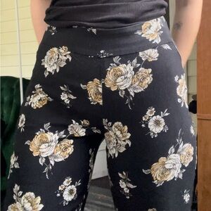 Cropped floral work pants